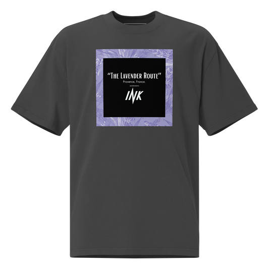 “The Lavender Route” motif Oversized Retro Faded Tee