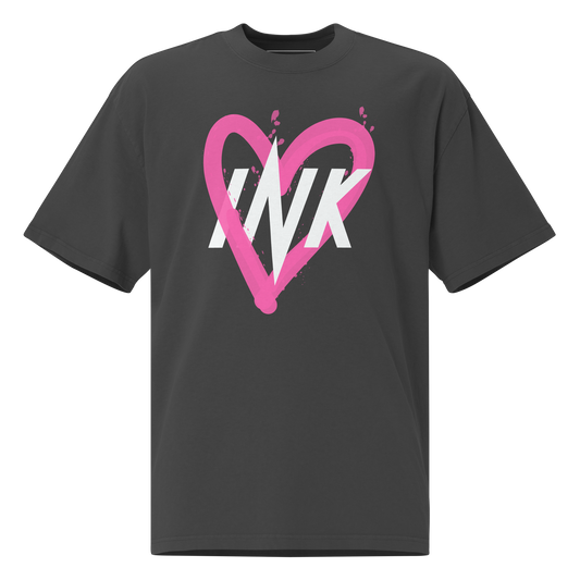 Oversized Retro Faded Tee with "Ink Heart" Iconic motif