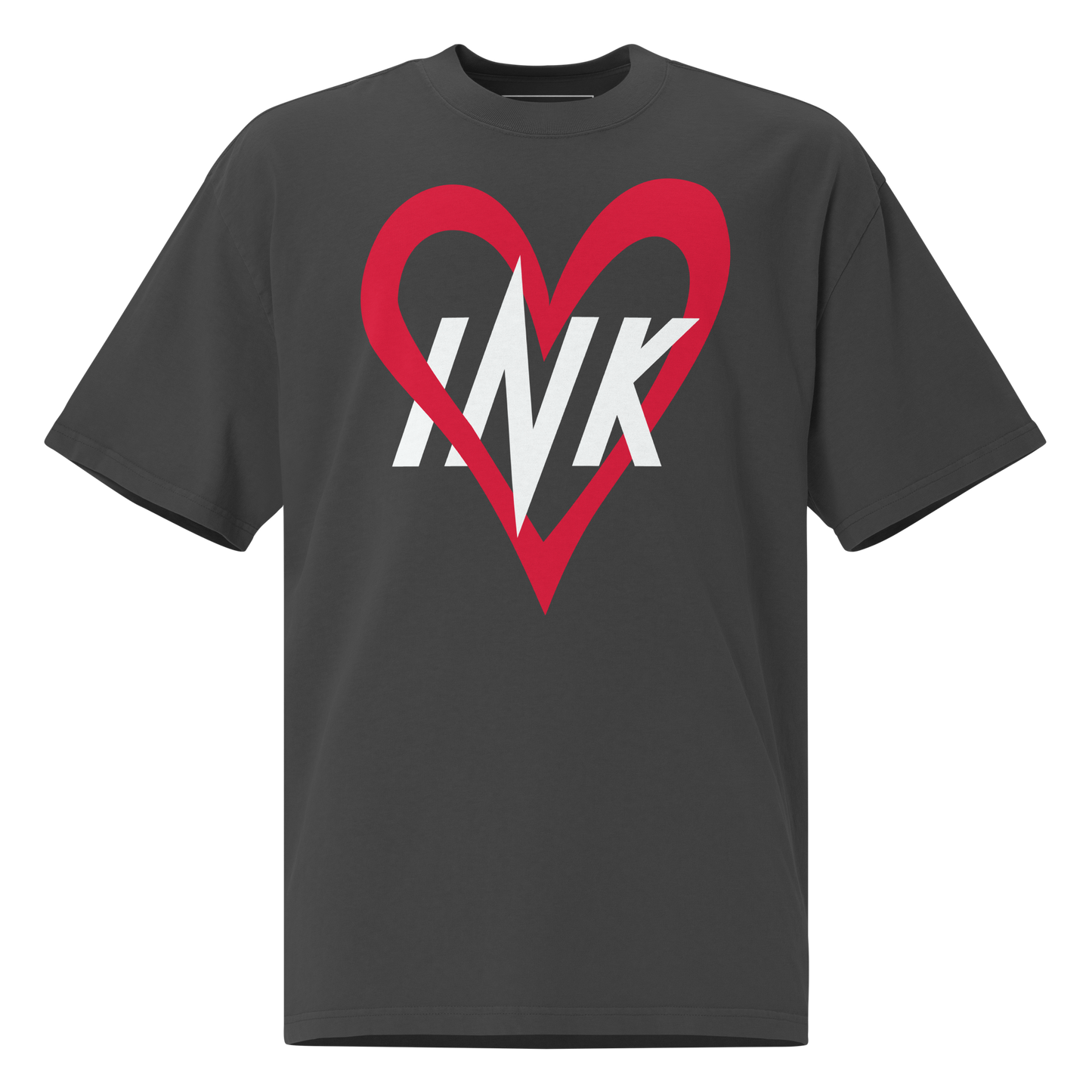 Oversized Retro Faded Tee with "Ink Love" Iconic motif