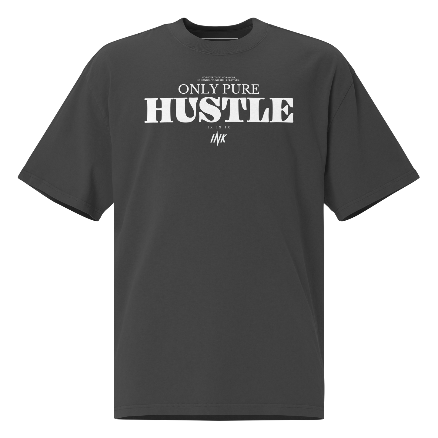 Oversized Retro Faded Tee with "Only Pure Hustle" motif