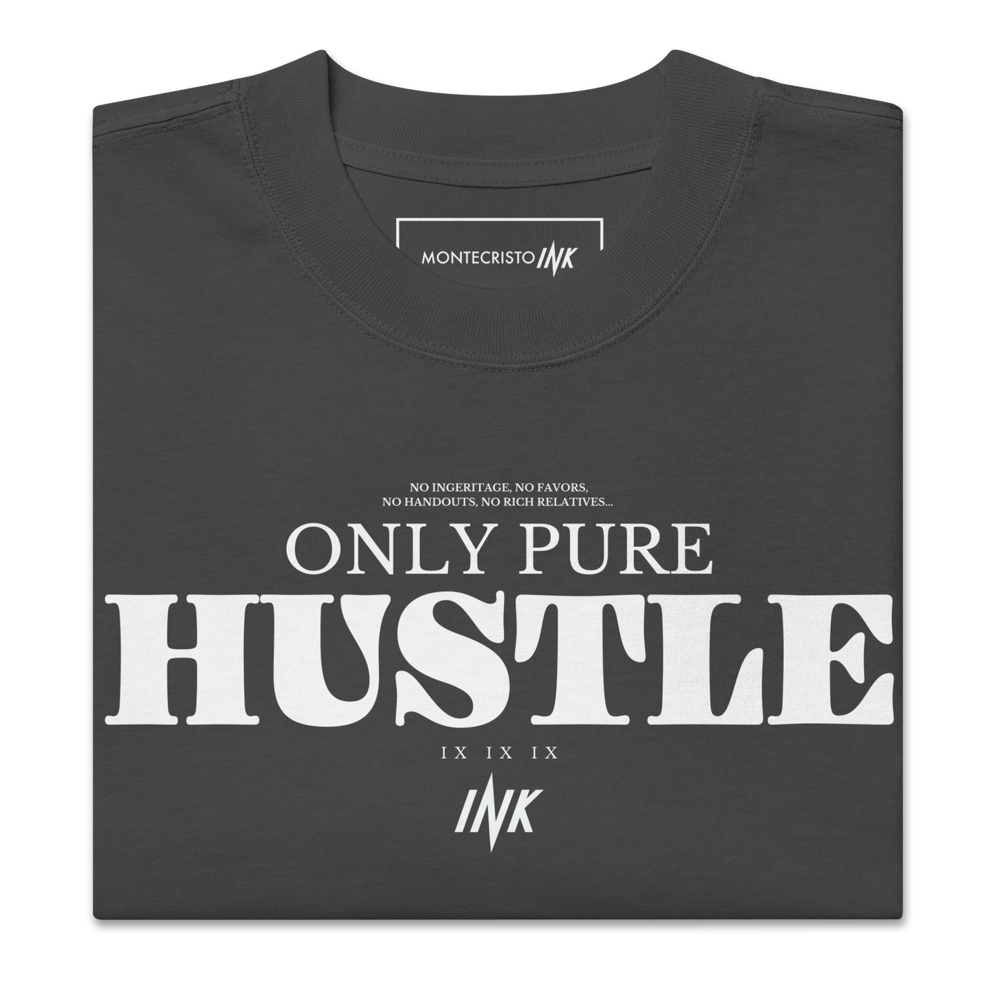 Oversized Retro Faded Tee with "Only Pure Hustle" motif