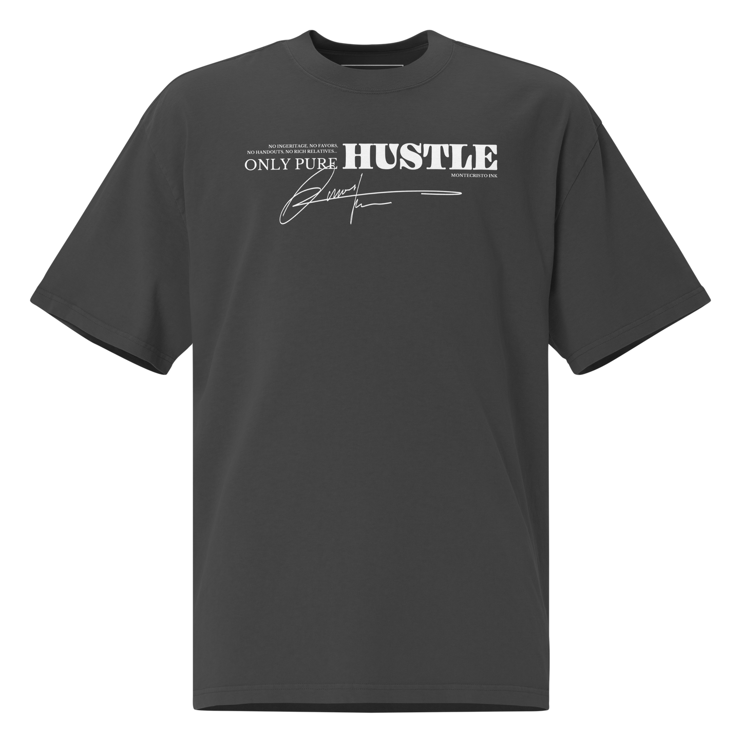 Oversized Retro Faded Tee with "Only Pure Hustle" motif