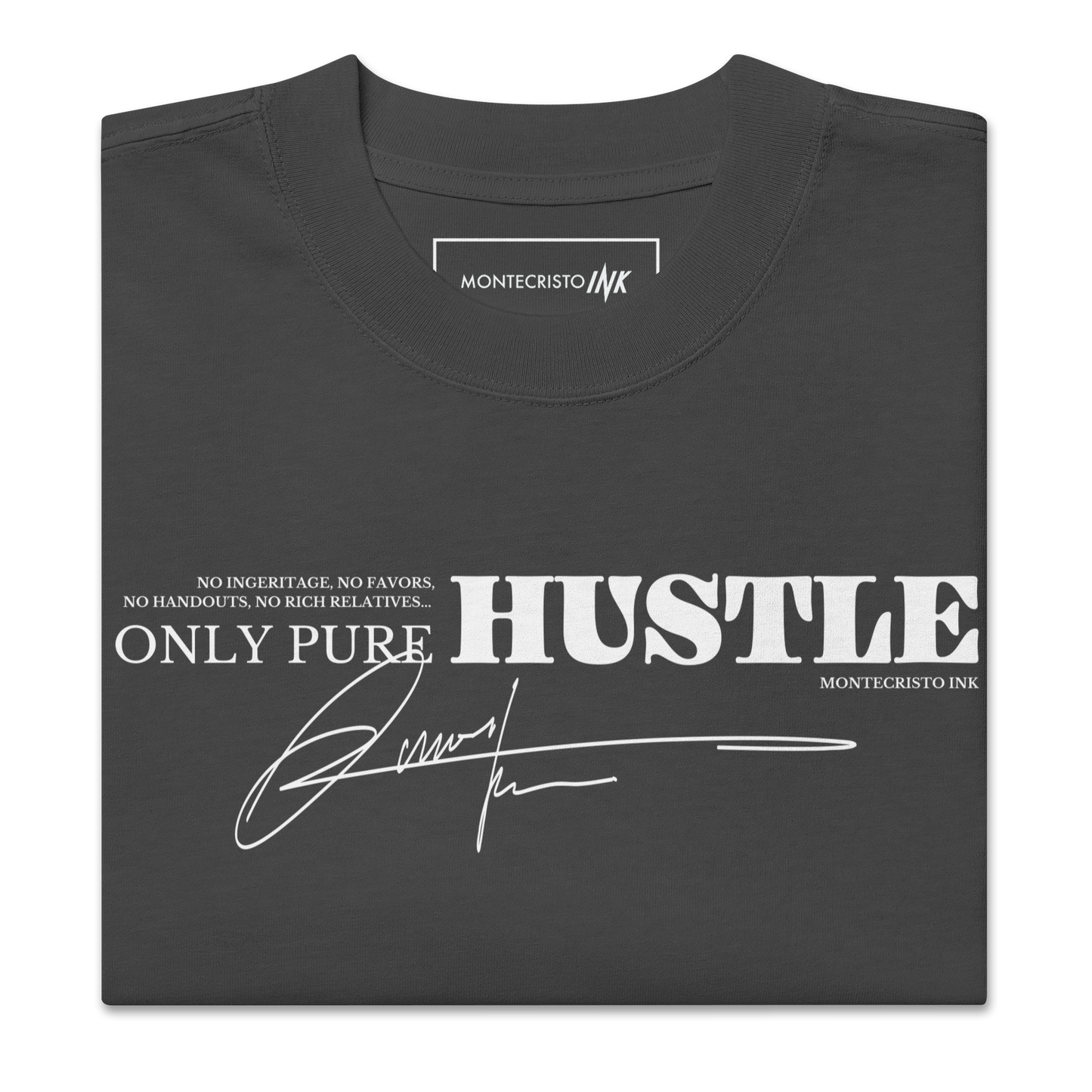 Oversized Retro Faded Tee with "Only Pure Hustle" motif