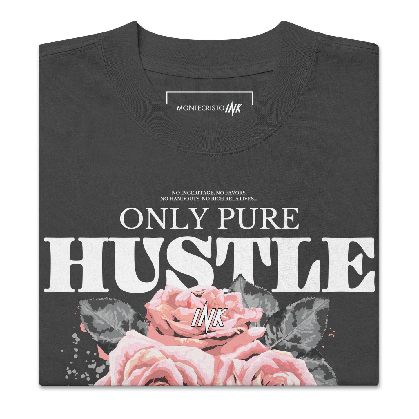 Oversized Retro Faded Tee with "Only Pure Hustle" motif