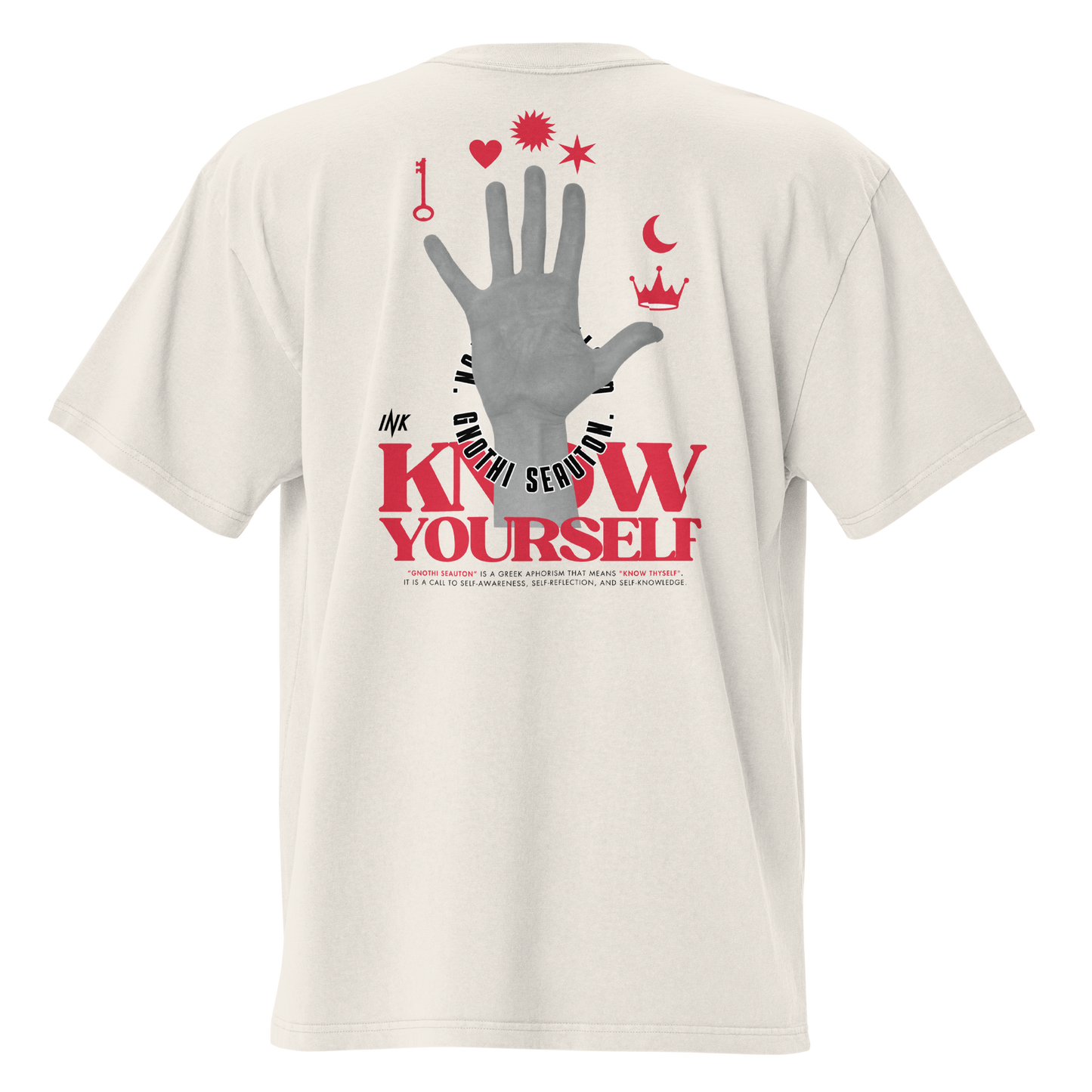 Oversized Retro Faded Tee with "Know Yourself" design