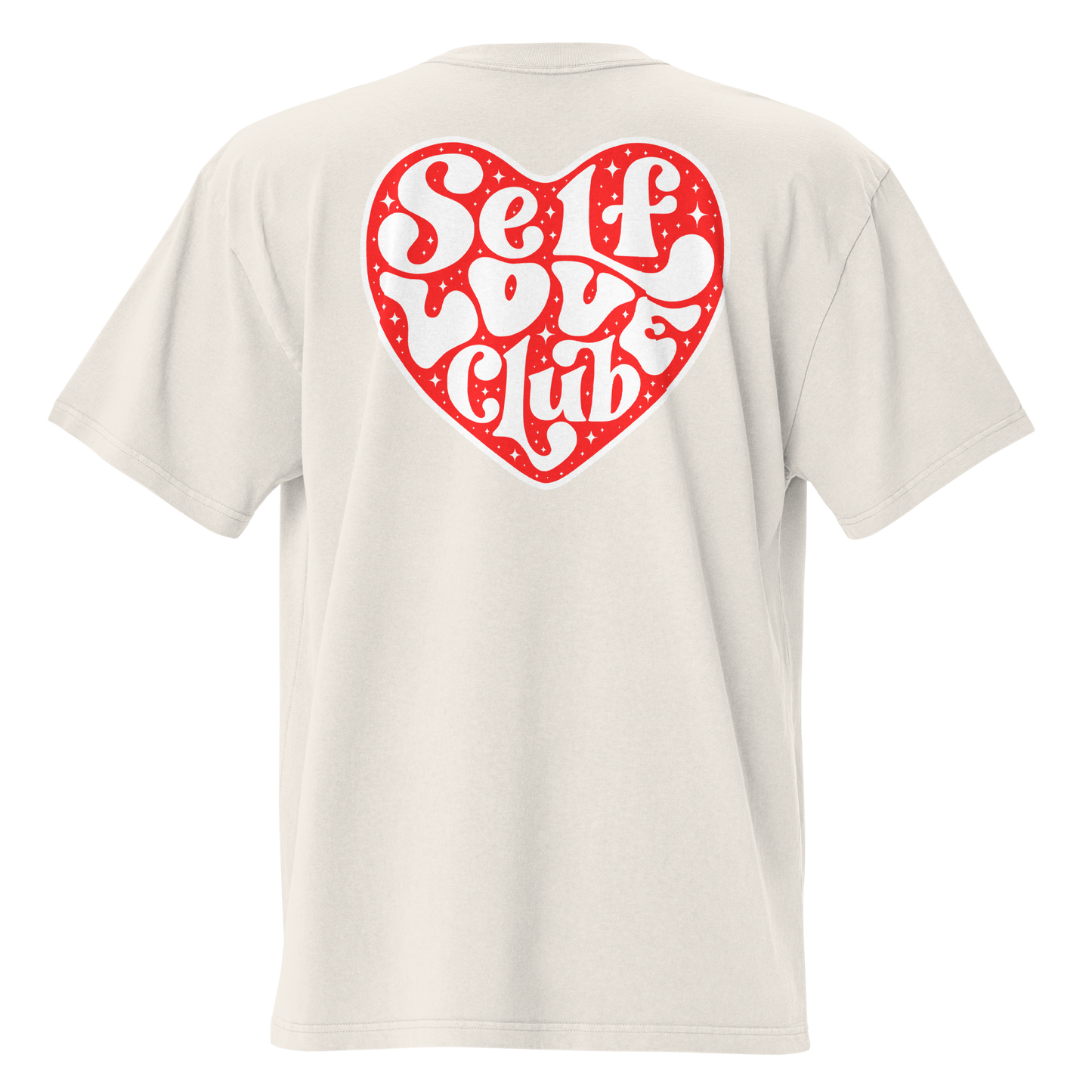 Oversized Retro Faded Tee with "Self Love Club" motif