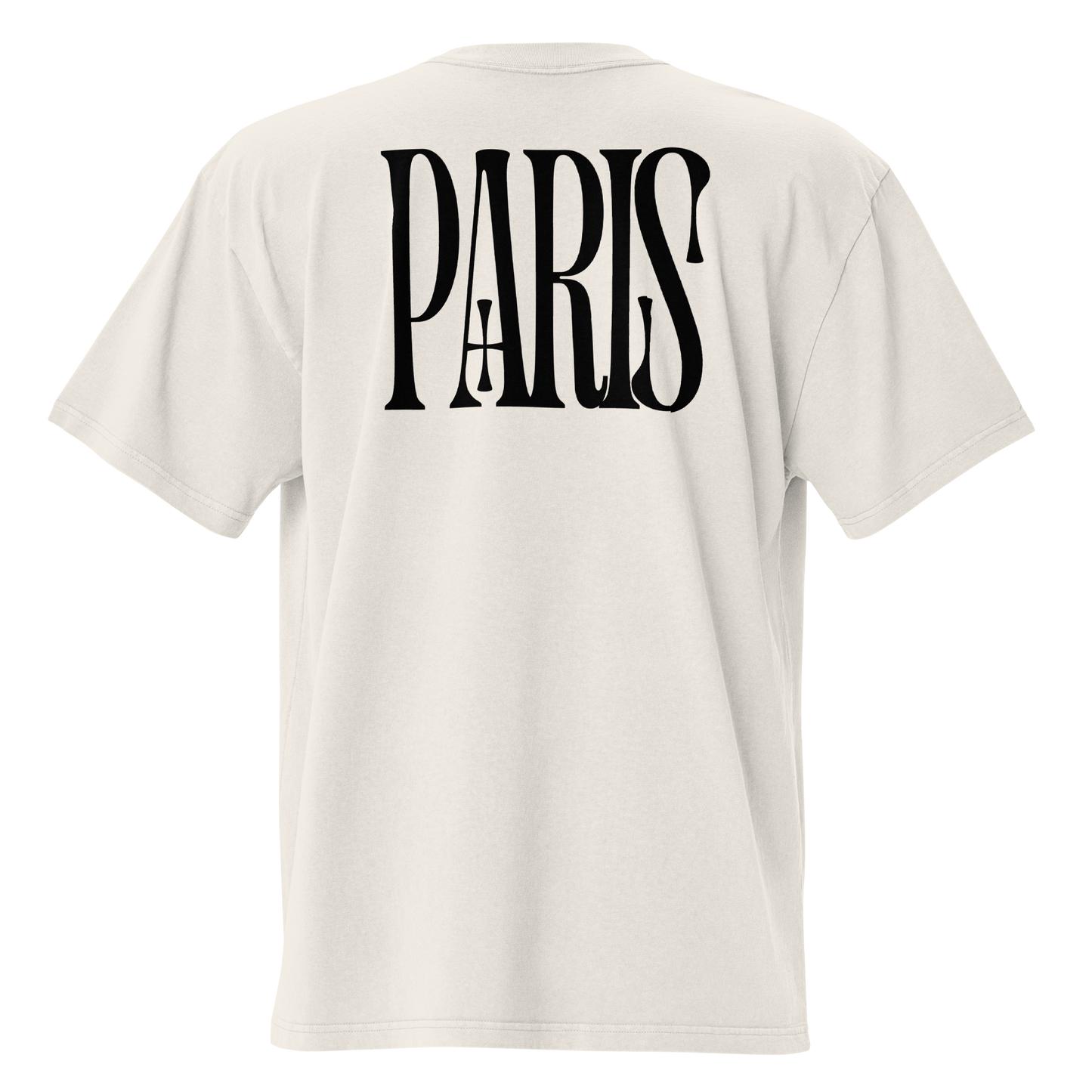 Oversized Retro Faded Tee with “Arc de Triomphe, Paris” motif