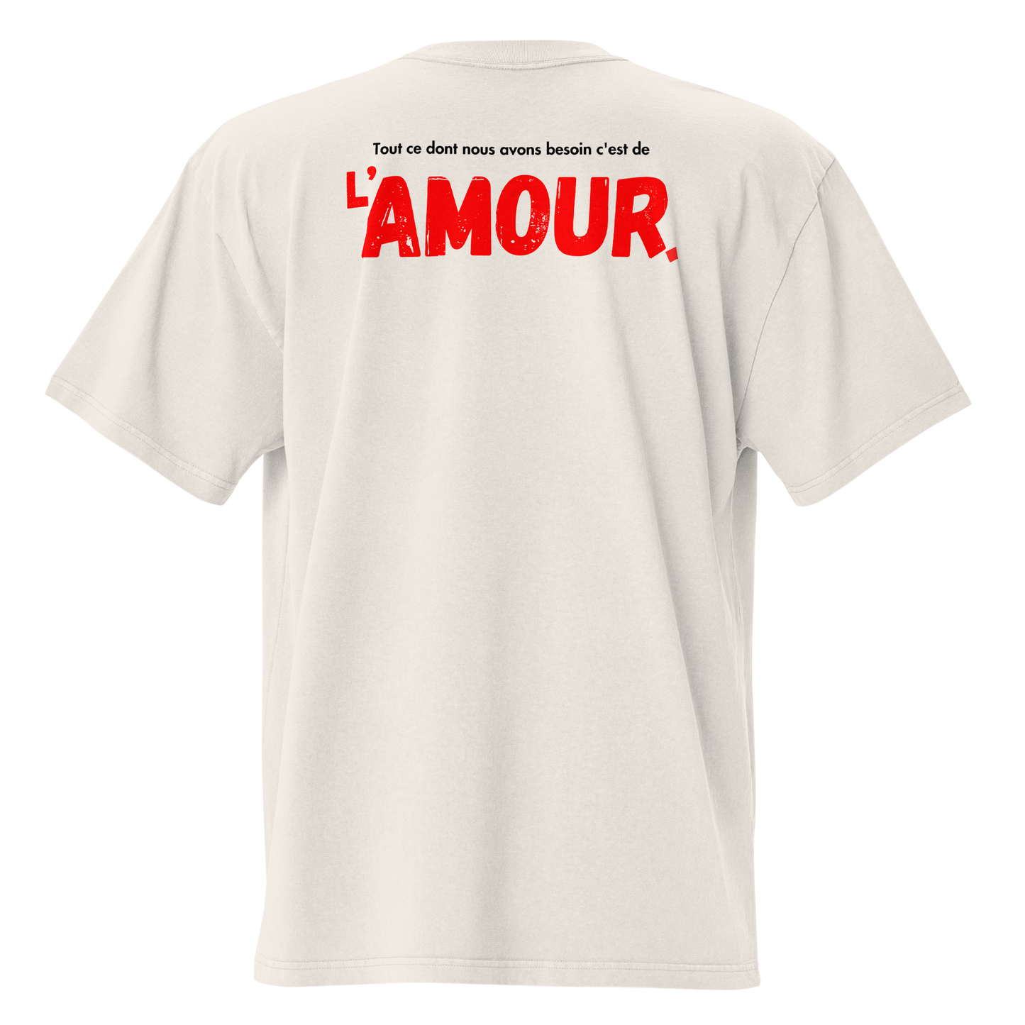 Oversized Retro Faded Tee with Iconic “AMOUR” motif