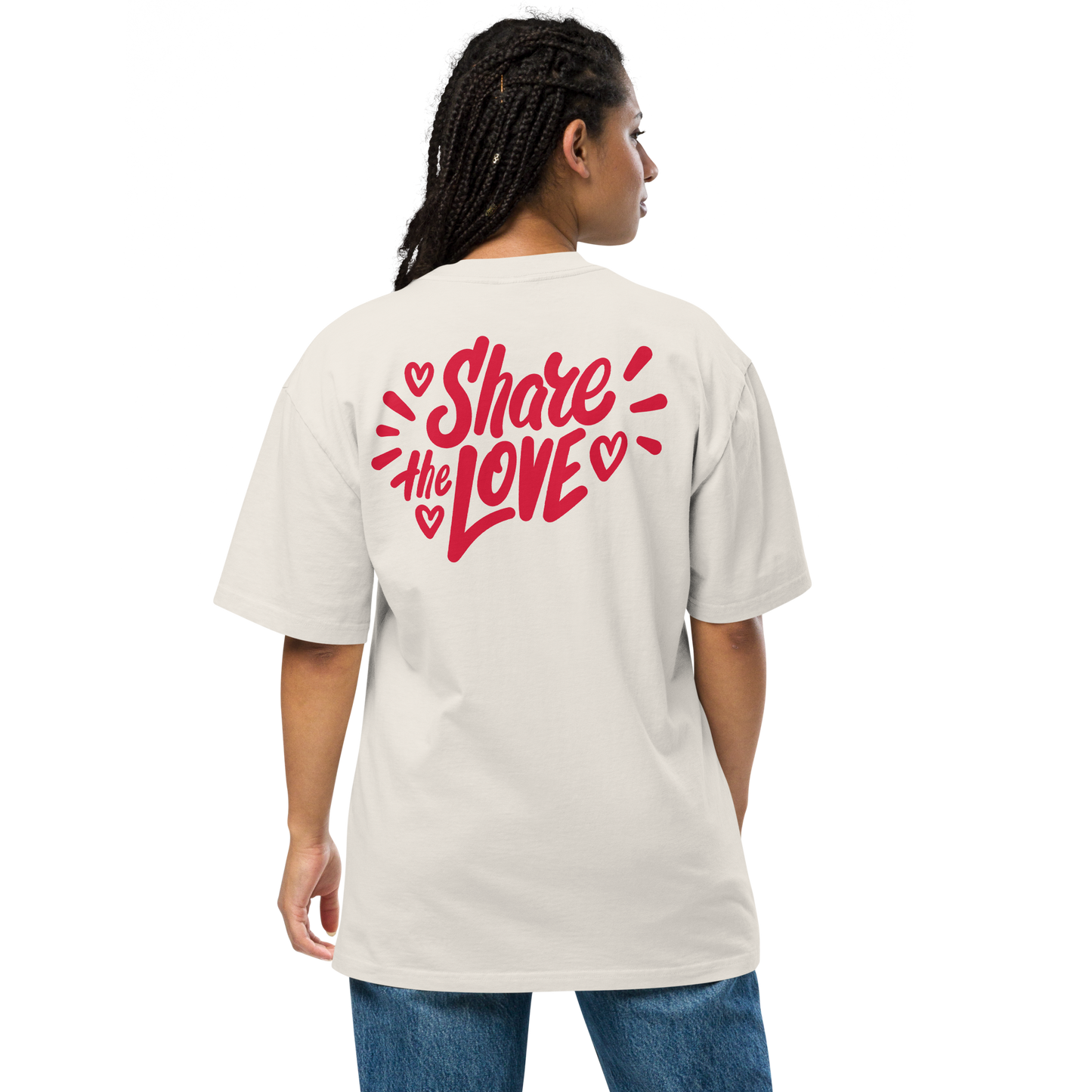 Oversized Retro Faded Tee with "Ink Love" Iconic motif