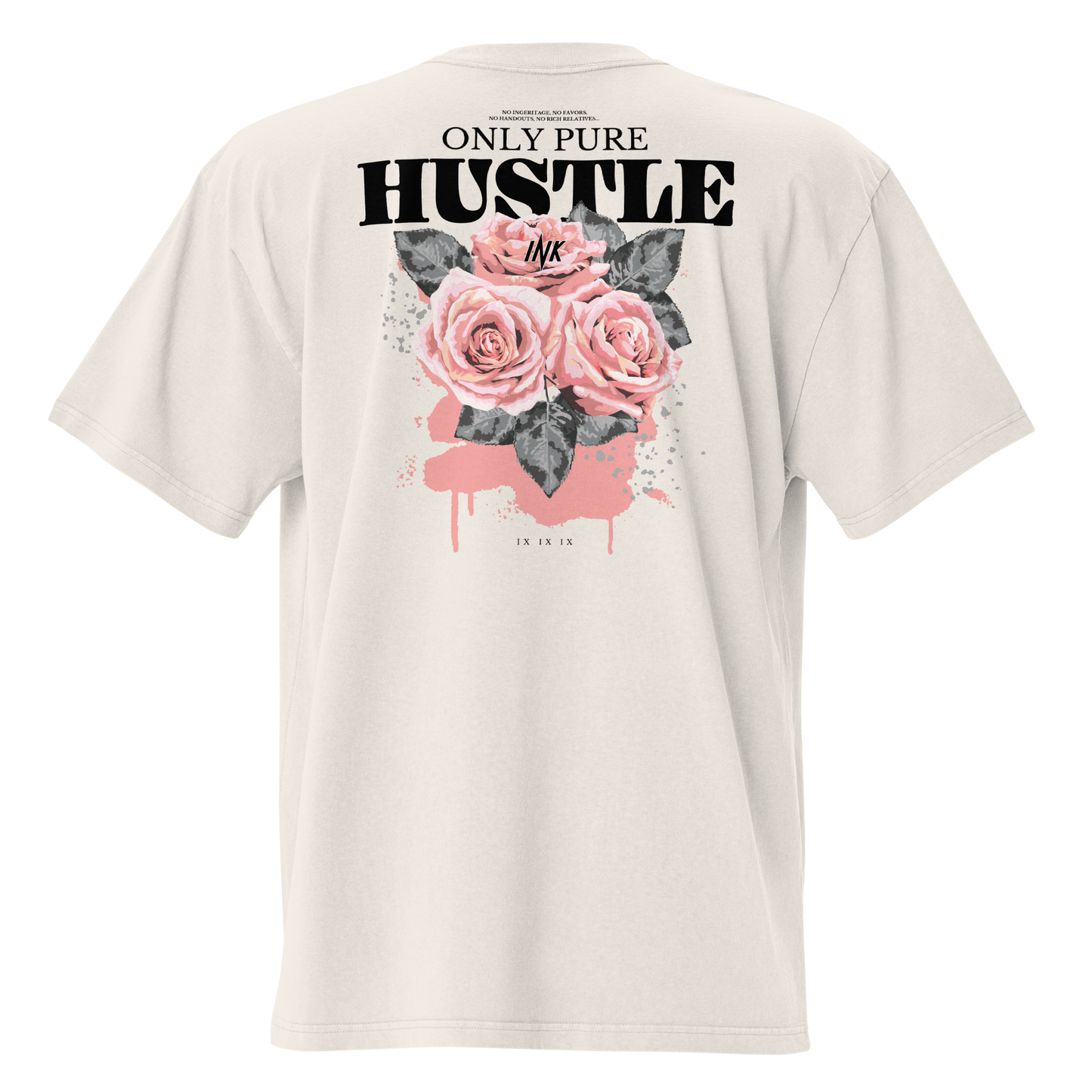 Oversized Retro Faded Tee with "Only Pure Hustle" motif