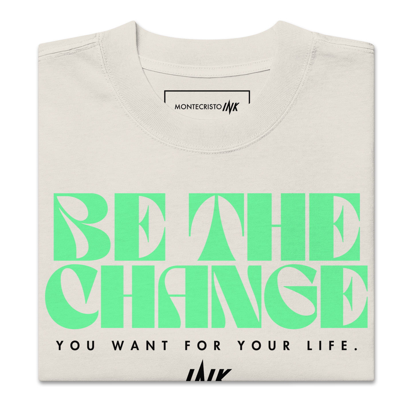 "Be The Change" Emblematic Oversized Retro Faded Tee