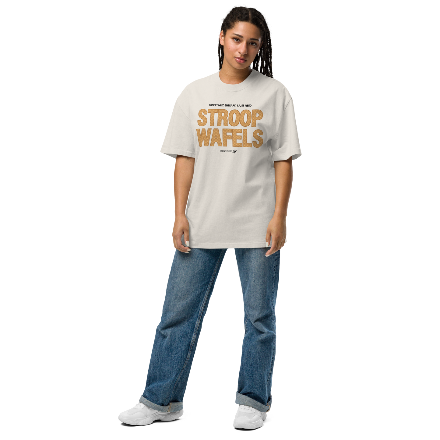 "I Don't Need Therapy, I Just Need STROOPWAFELS" Iconic Oversized Retro Faded Tee