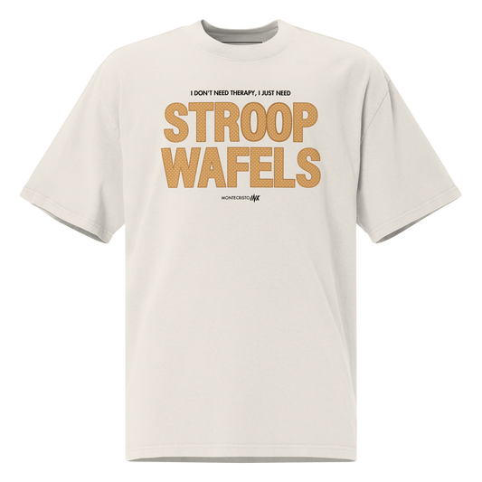 "I Don't Need Therapy, I Just Need STROOPWAFELS" Iconic Oversized Retro Faded Tee