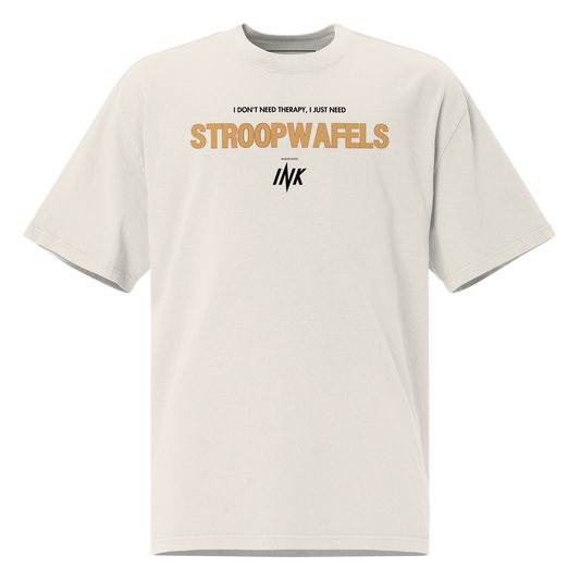 "I Don't Need Therapy, I Just Need STROOPWAFELS" Iconic Oversized Retro Faded Tee