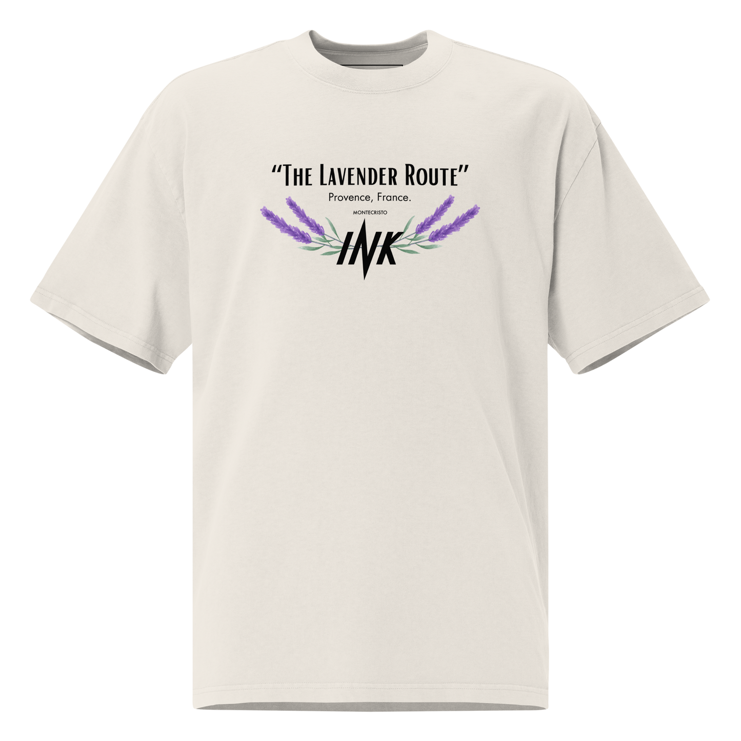 “The Lavender Route” motif Oversized Retro Faded Tee