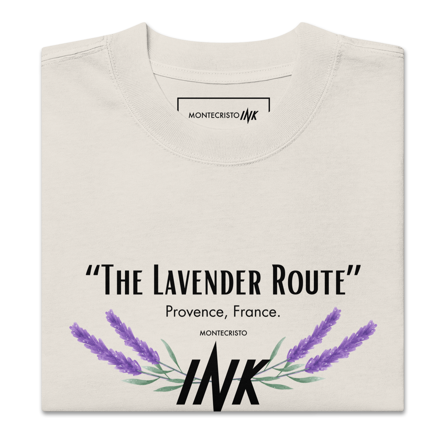 “The Lavender Route” motif Oversized Retro Faded Tee