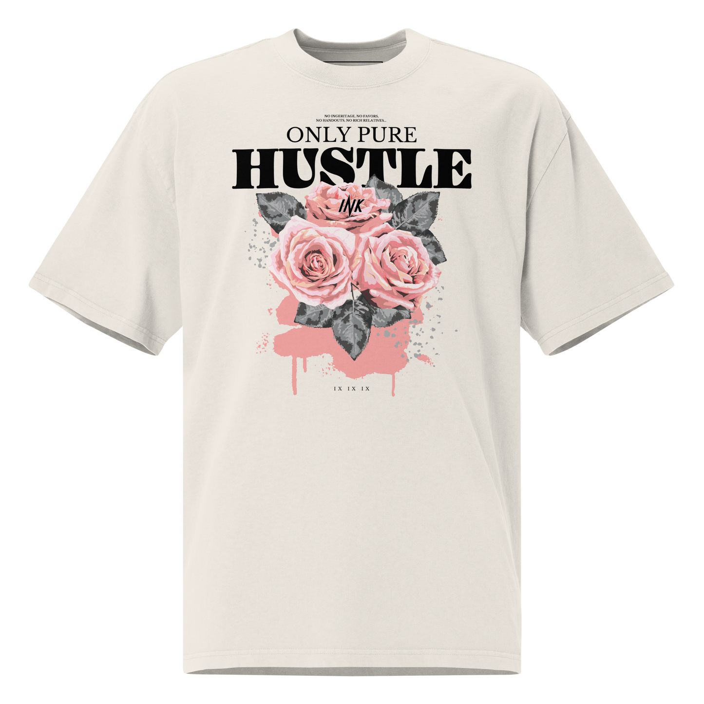 Oversized Retro Faded Tee with "Only Pure Hustle" motif