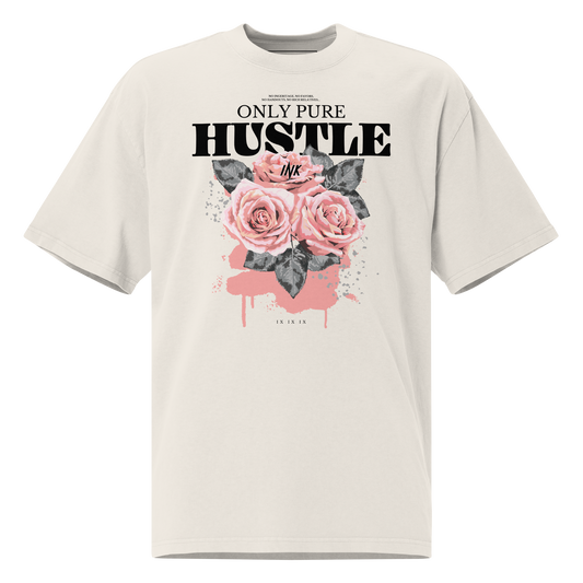 Oversized Retro Faded Tee with "Only Pure Hustle" motif