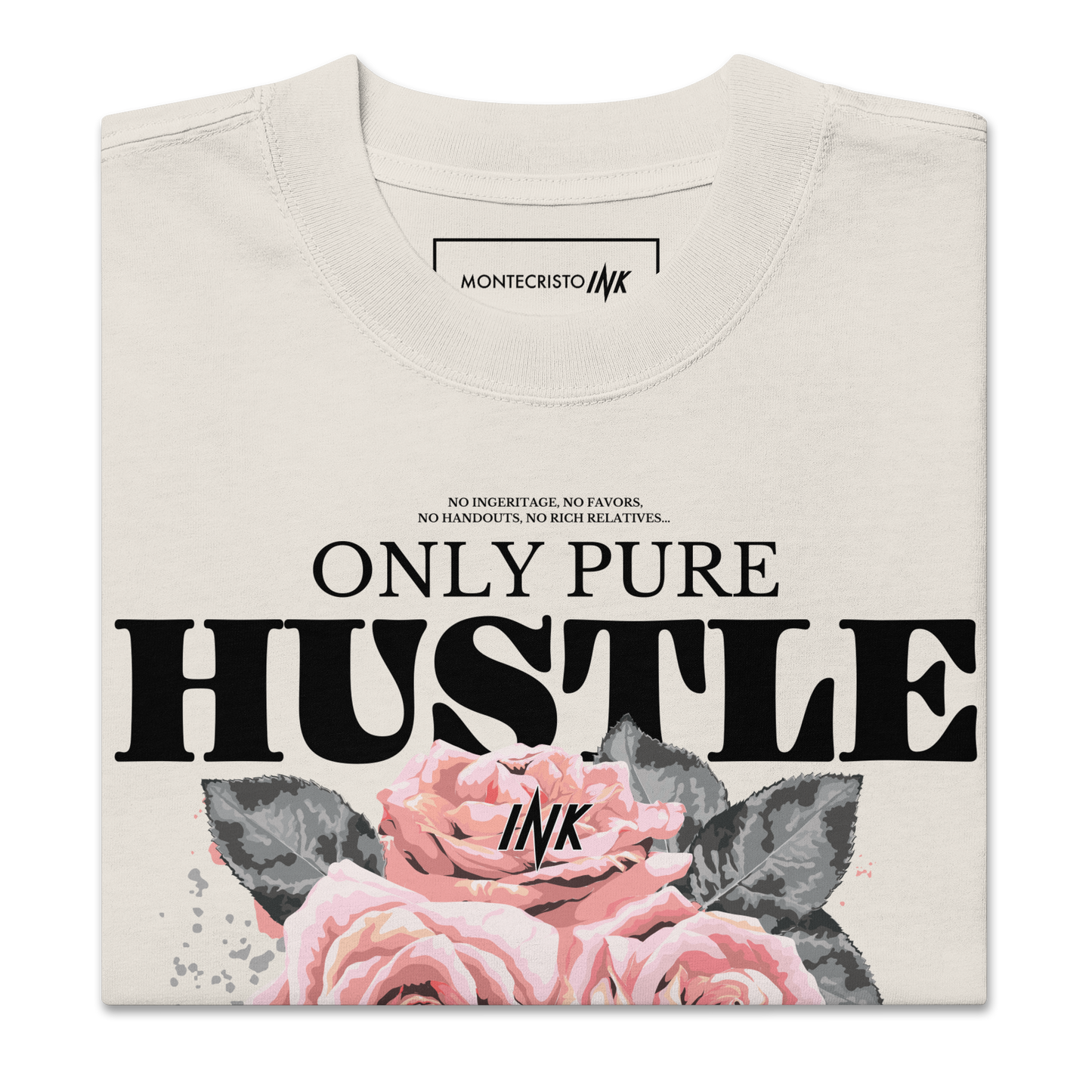 Oversized Retro Faded Tee with "Only Pure Hustle" motif