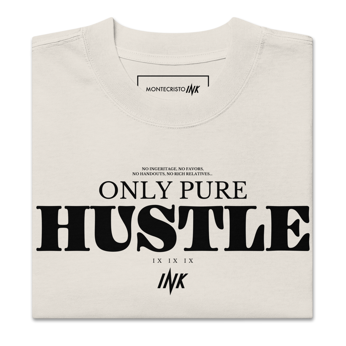 Oversized Retro Faded Tee with "Only Pure Hustle" motif