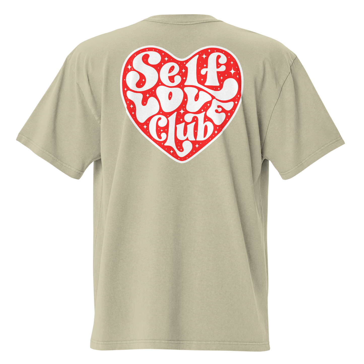 Oversized Retro Faded Tee with "Self Love Club" motif