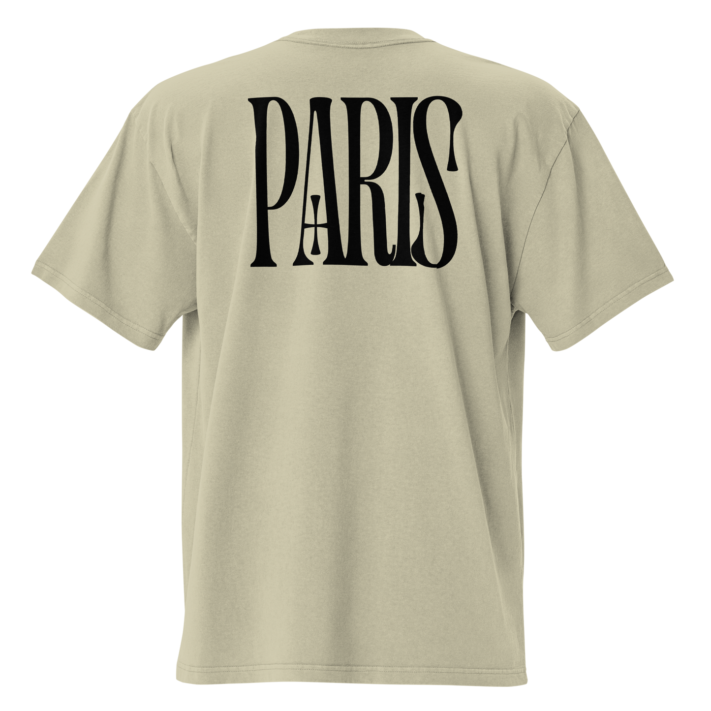 Oversized Retro Faded Tee with “Arc de Triomphe, Paris” motif