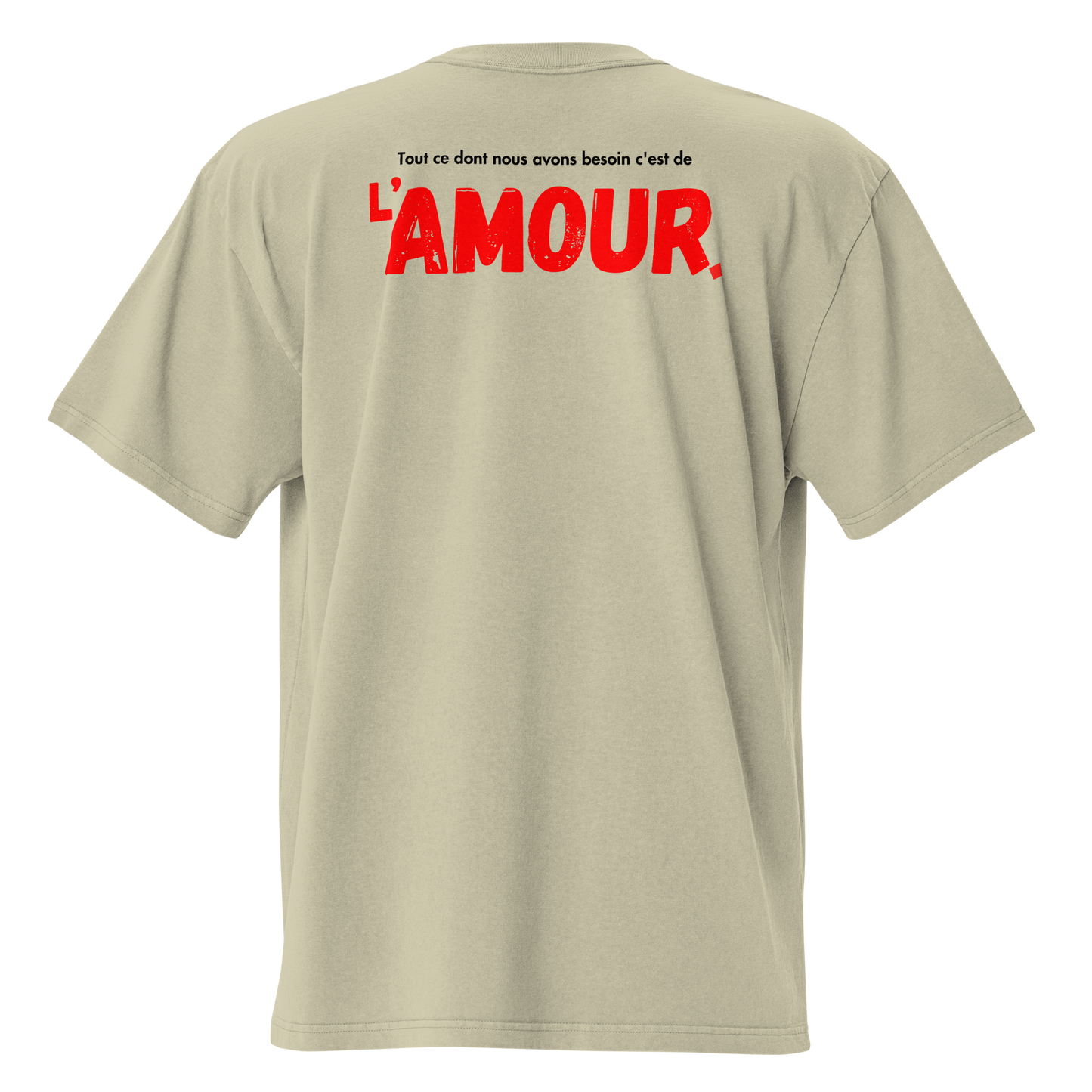 Oversized Retro Faded Tee with Iconic “AMOUR” motif