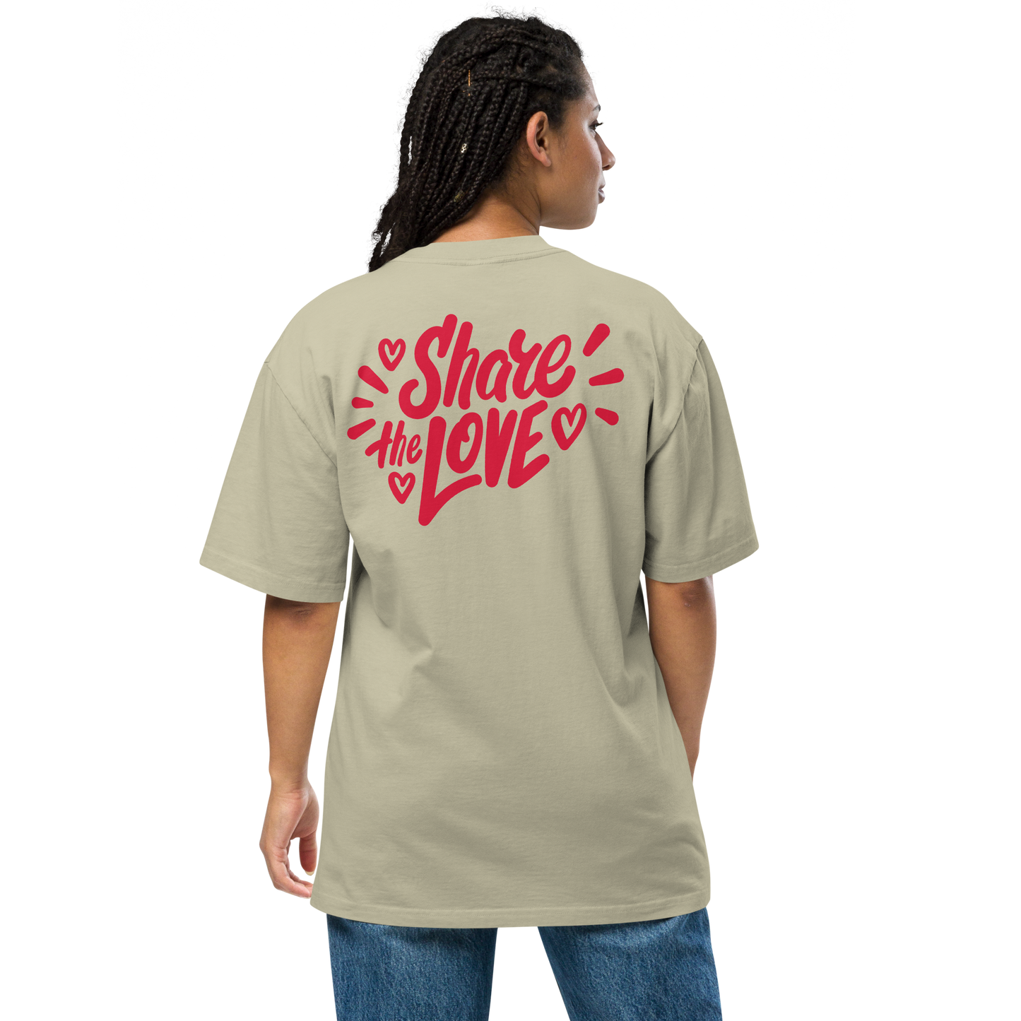 Oversized Retro Faded Tee with "Ink Love" Iconic motif