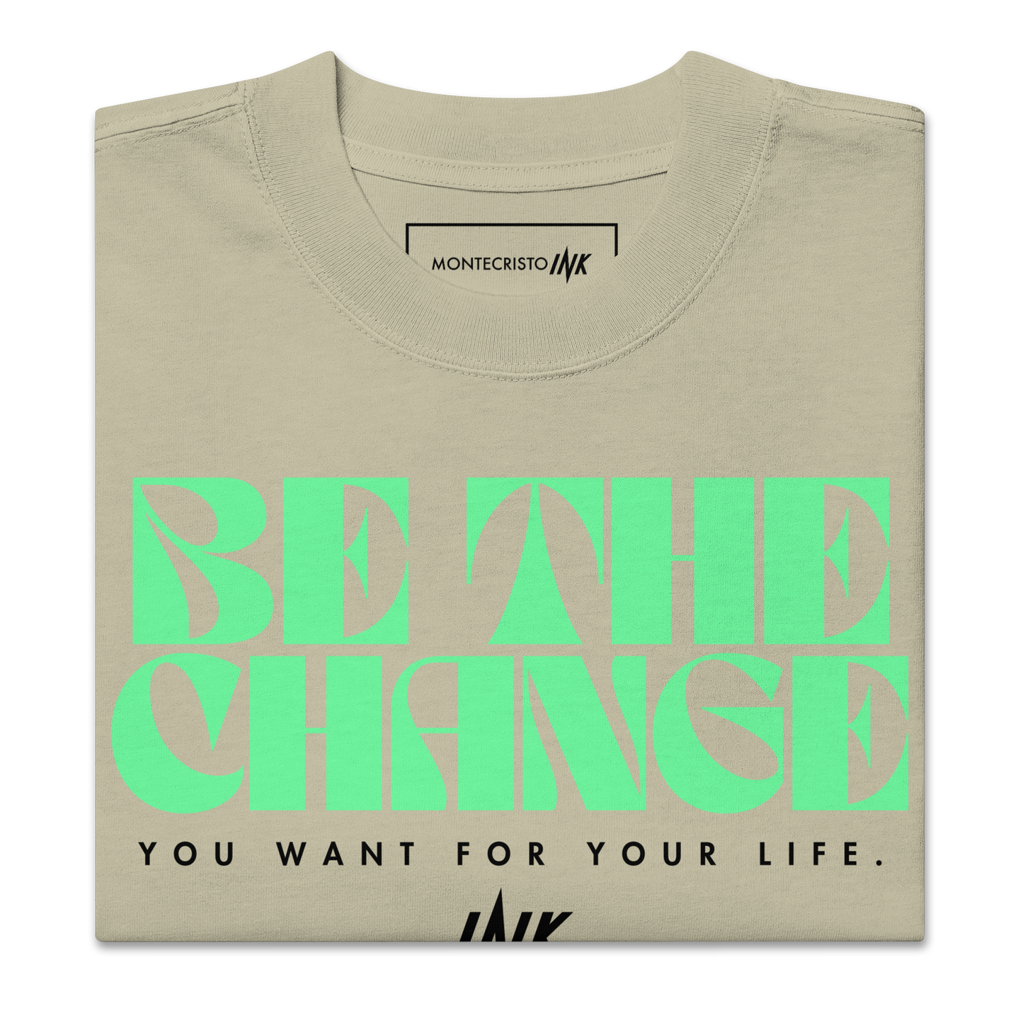 "Be The Change" Emblematic Oversized Retro Faded Tee