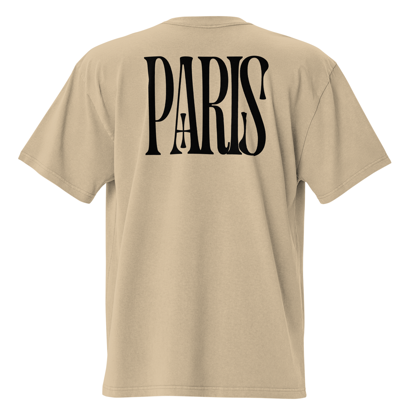 Oversized Retro Faded Tee with “Arc de Triomphe, Paris” motif