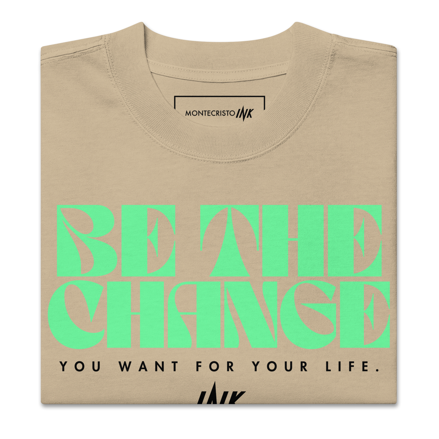 "Be The Change" Emblematic Oversized Retro Faded Tee