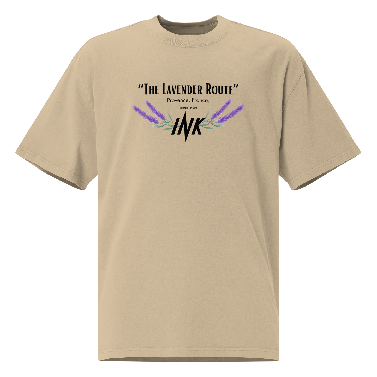 “The Lavender Route” motif Oversized Retro Faded Tee