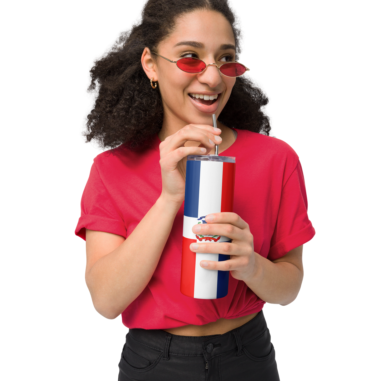 "Dominican Republic Flag" Essential Stainless Steel Tumbler