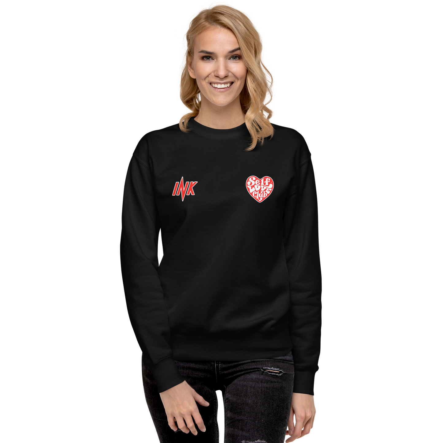 Essential Stylish Crewneck Premium Sweatshirt with "Self Love Club" motif