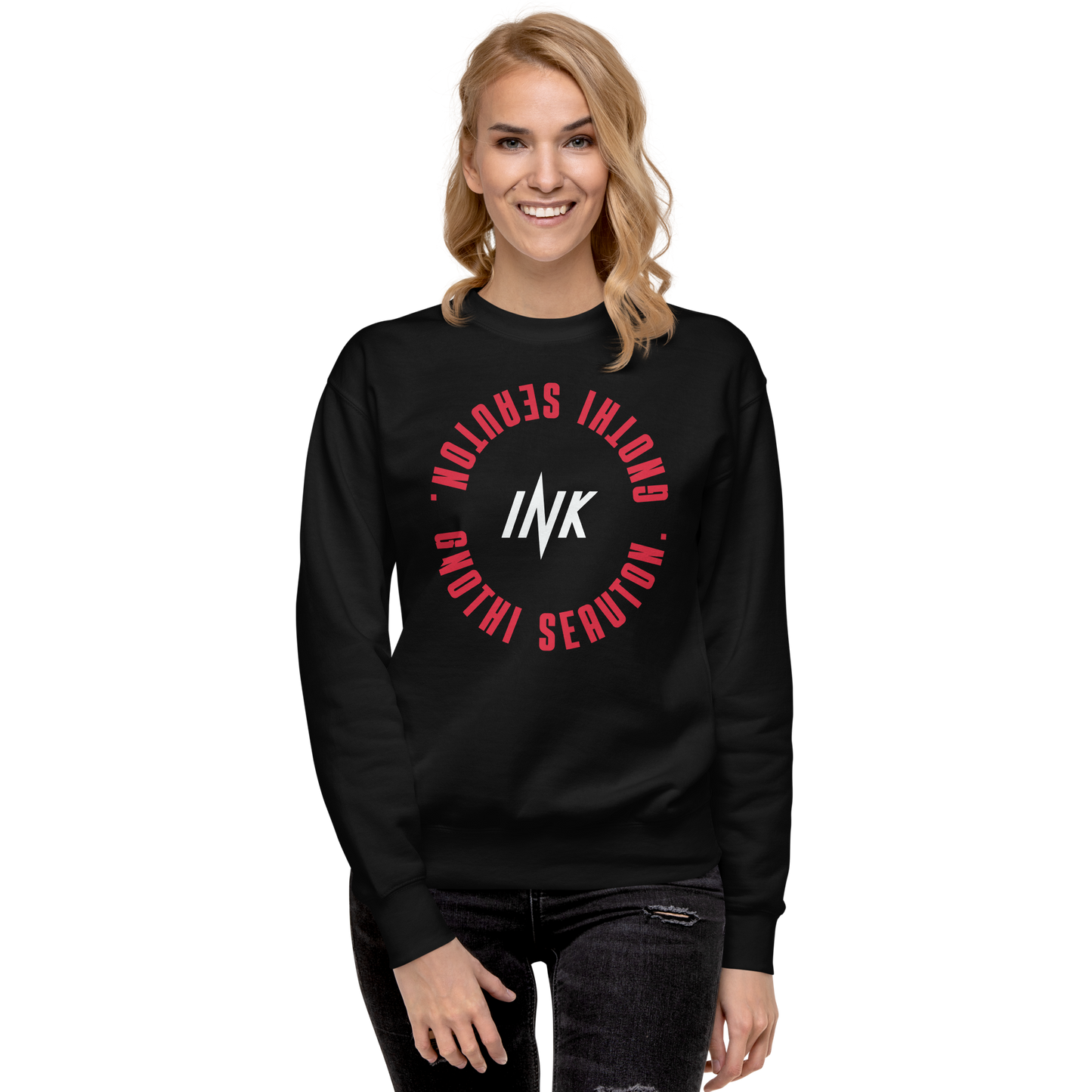 Essential Stylish Crewneck Premium Sweatshirt with "Know Yourself" design