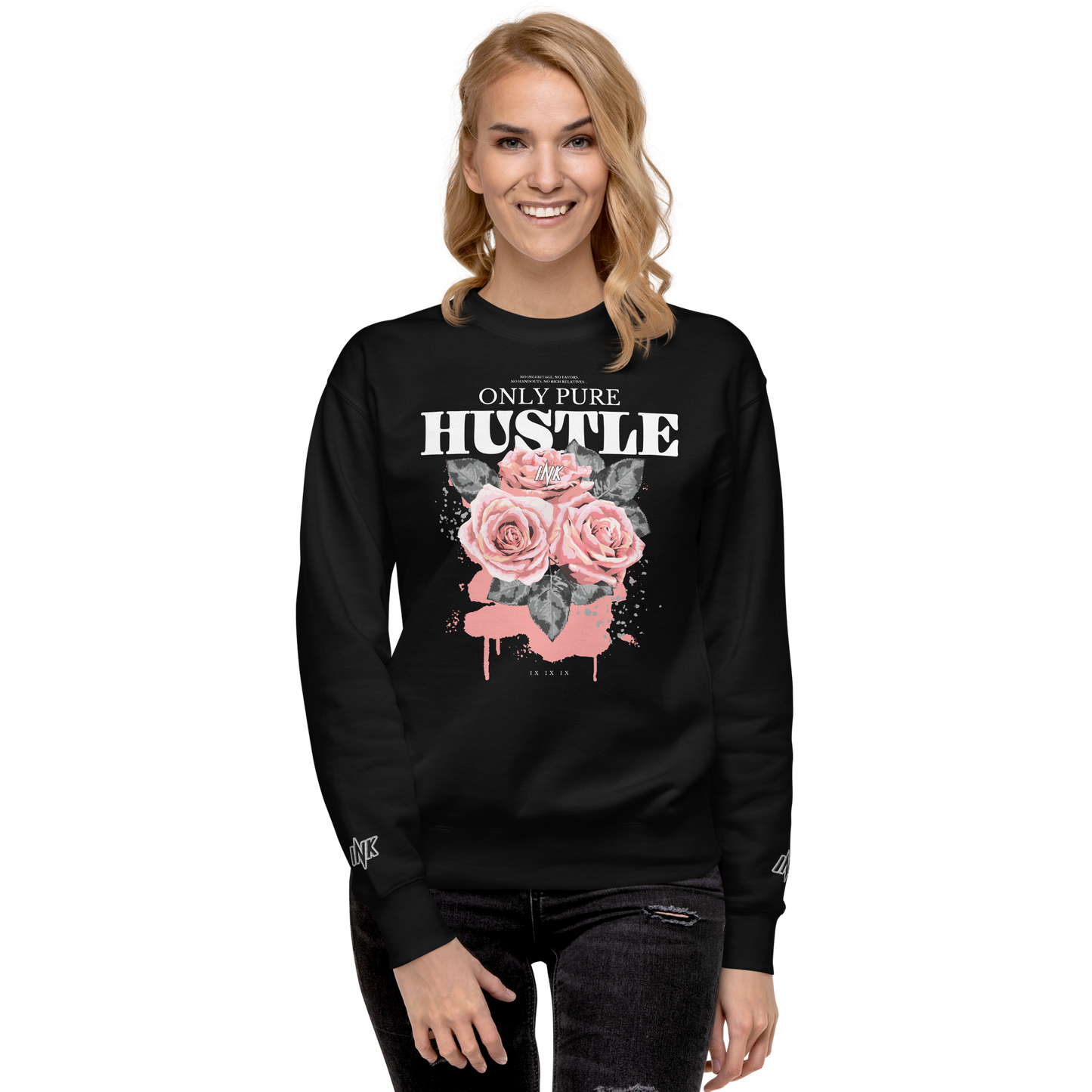 Essential Stylish Crewneck Premium Sweatshirt with "Only Pure Hustle" motif