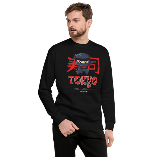 Essential Stylish Crewneck Premium Sweatshirt with “Tokyo - Kawaii Ninja” motif