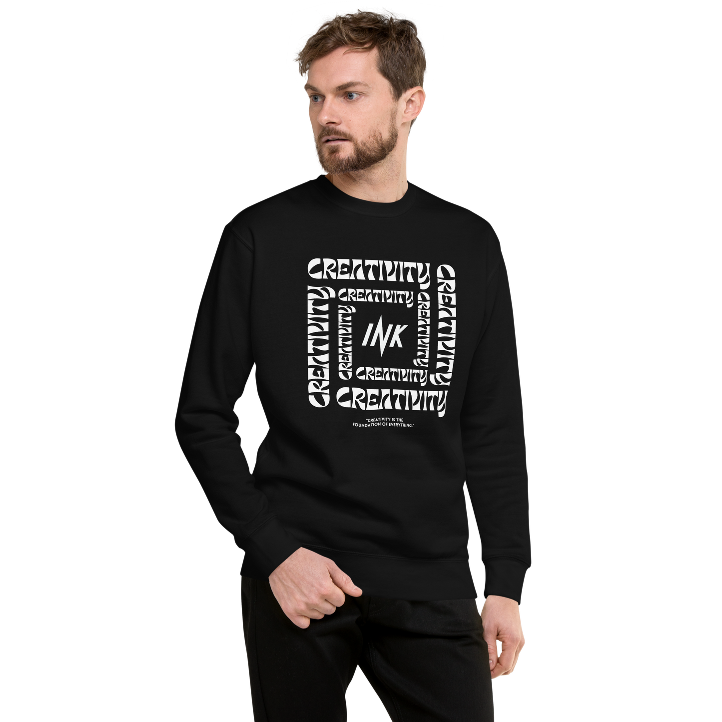 Essential Stylish Crewneck Premium Sweatshirt with "Cube of Creativity" print