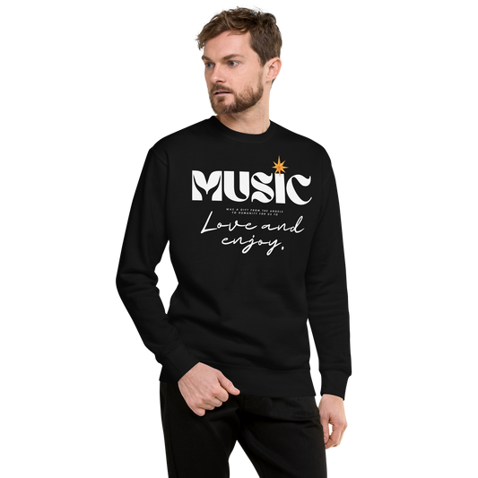 Essential Stylish Crewneck Premium Sweatshirt with "Music" motif