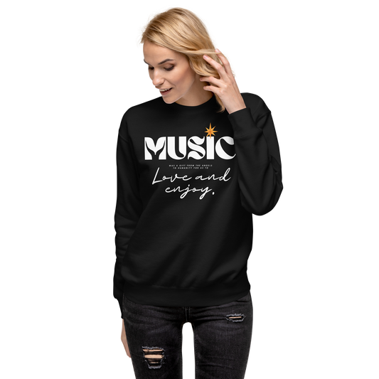 Essential Stylish Crewneck Premium Sweatshirt with "Music" motif