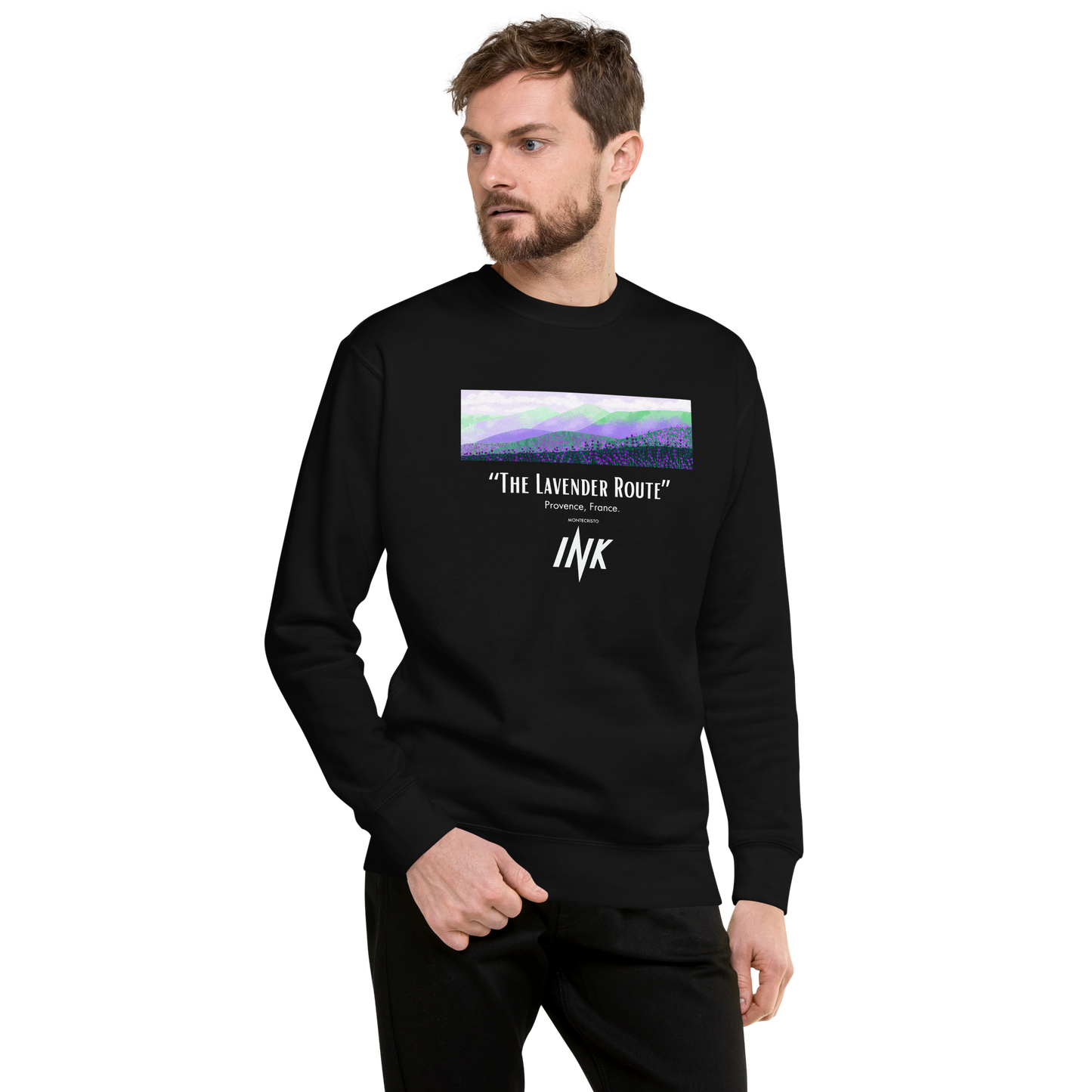 Essential Stylish Crewneck Premium Sweatshirt with “The Lavender Route” motif