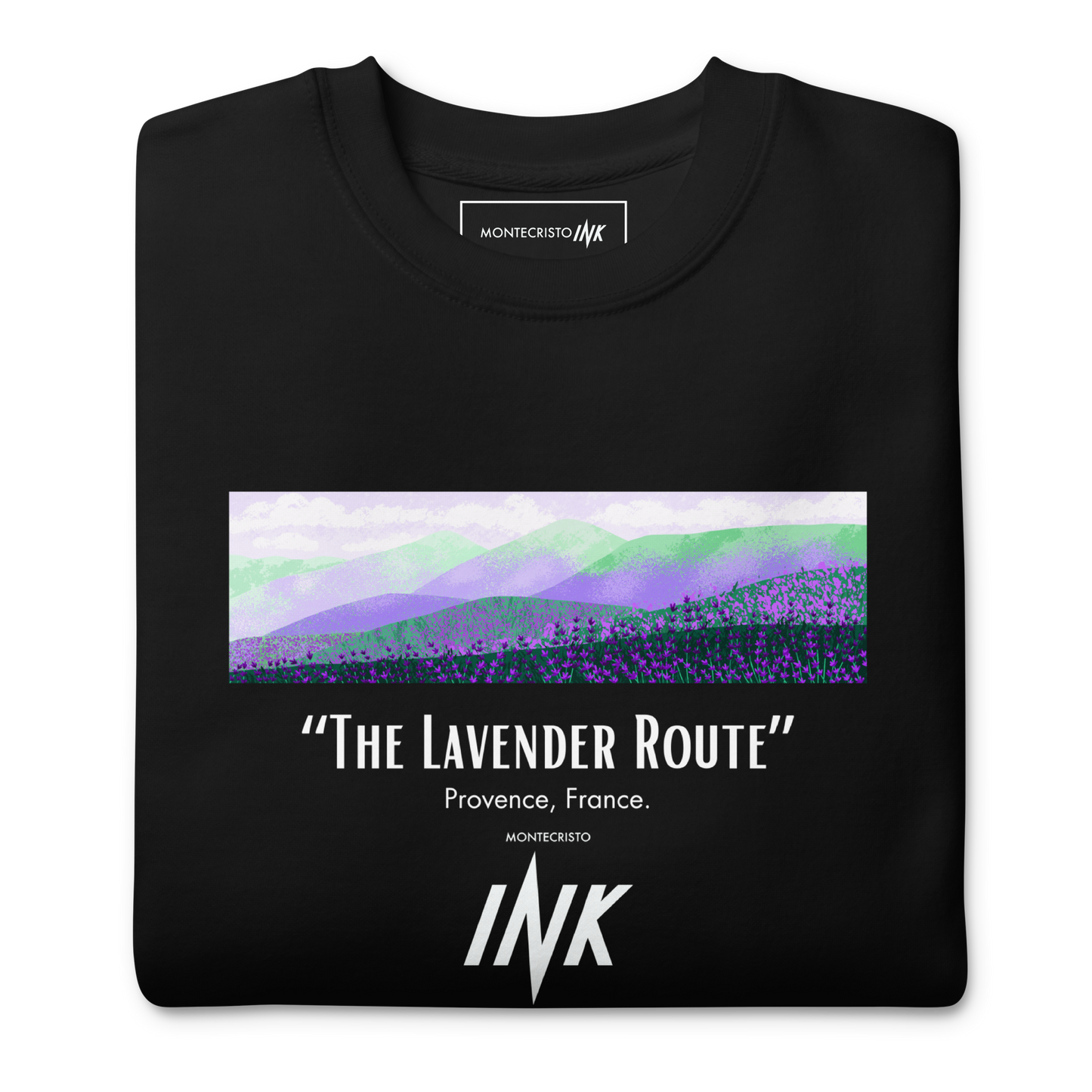 Essential Stylish Crewneck Premium Sweatshirt with “The Lavender Route” motif