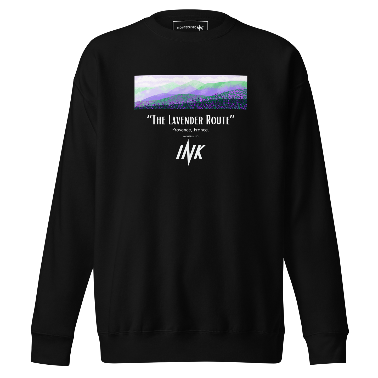 Essential Stylish Crewneck Premium Sweatshirt with “The Lavender Route” motif