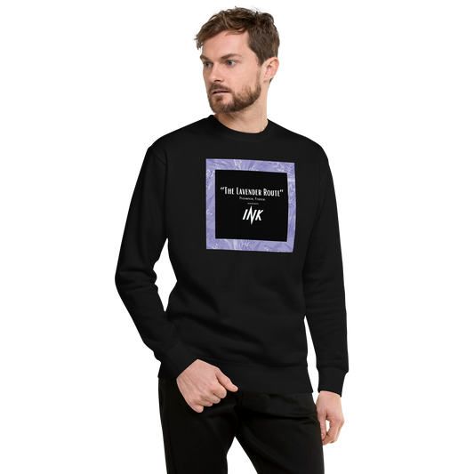 Essential Stylish Crewneck Premium Sweatshirt with “The Lavender Route” motif