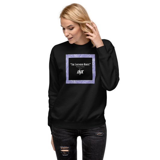 Essential Stylish Crewneck Premium Sweatshirt with “The Lavender Route” motif