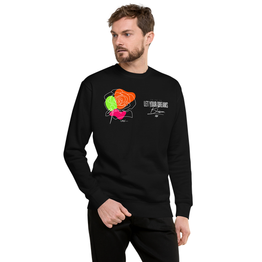 Essential Stylish Crewneck Premium Sweatshirt with "Let Your Dreams Blossom" design