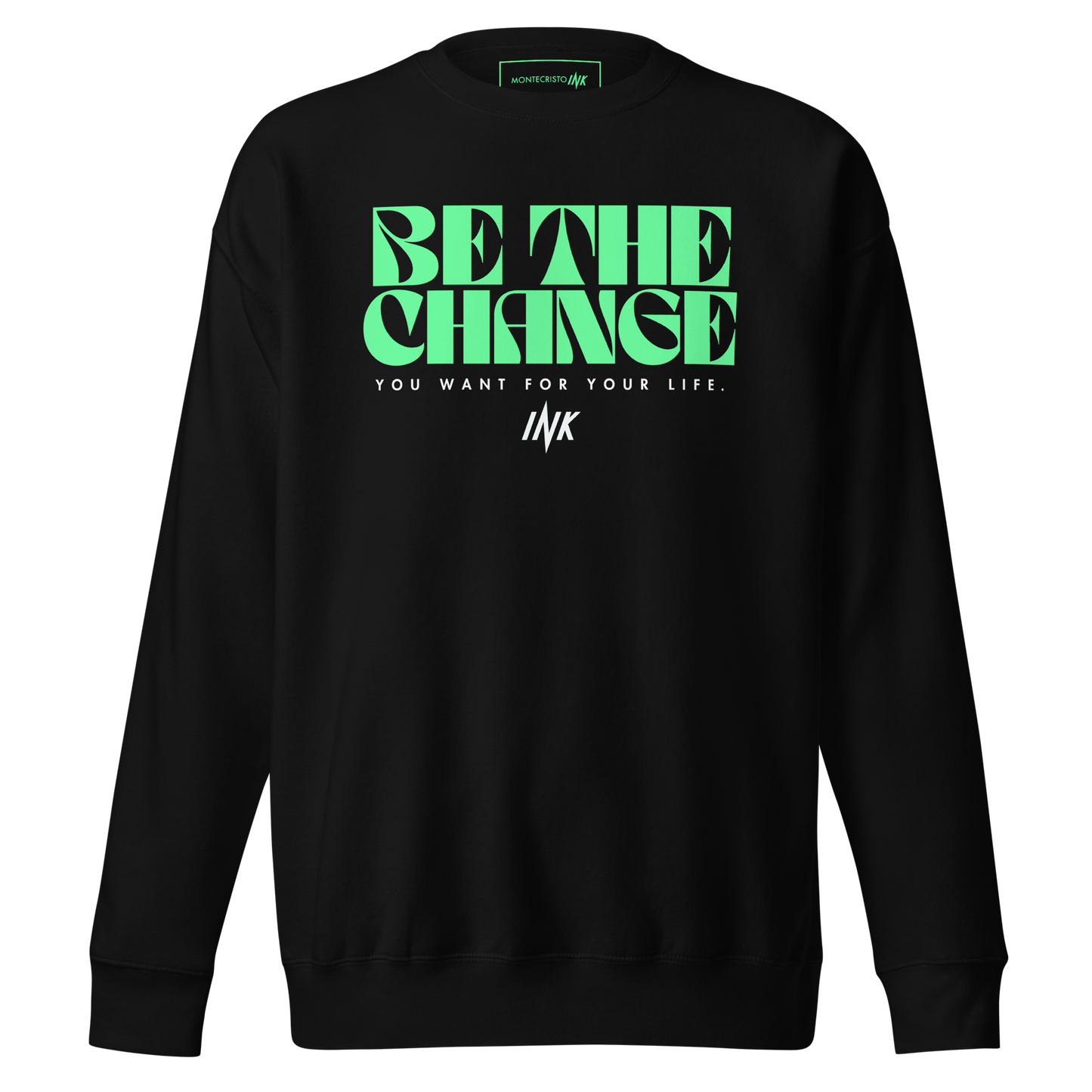 Essential Stylish Crewneck Premium Sweatshirt with "Be The Change" print