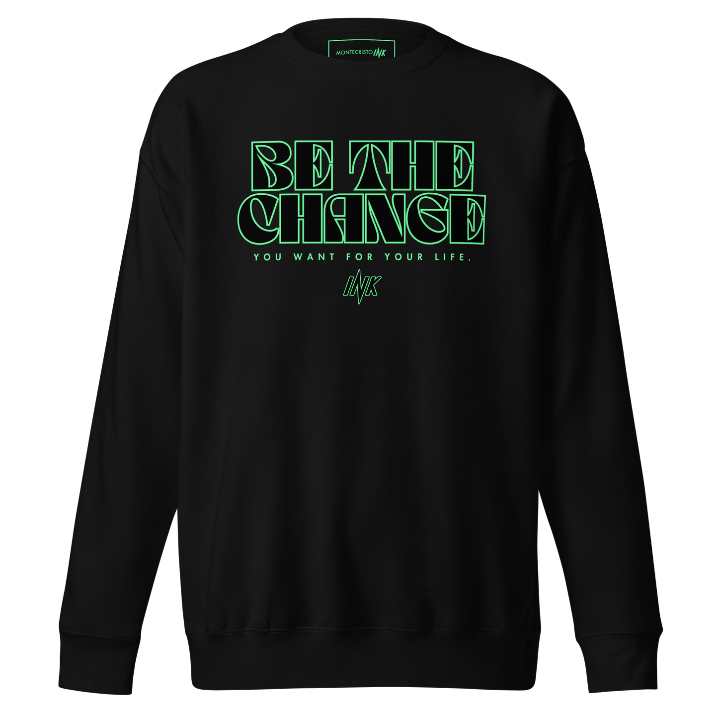 Essential Stylish Crewneck Premium Sweatshirt with "Be The Change" print