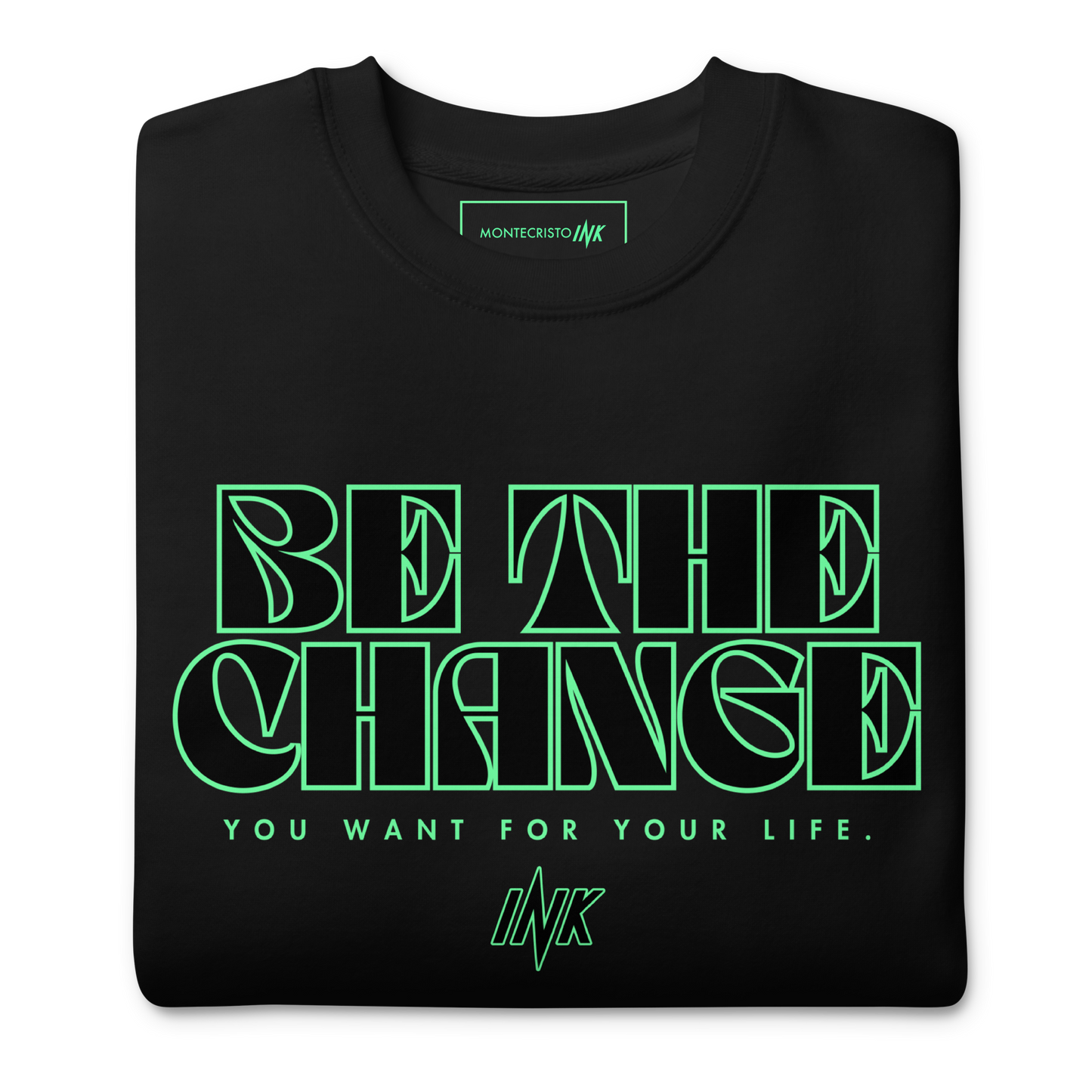 Essential Stylish Crewneck Premium Sweatshirt with "Be The Change" print