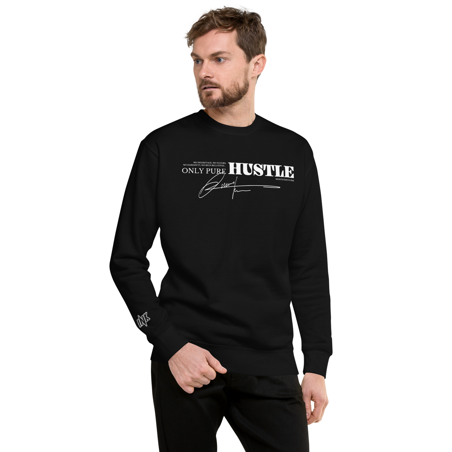 Essential Stylish Crewneck Premium Sweatshirt with "Only Pure Hustle" motif